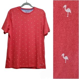 Denim & Flower Young Men's Flamingo Printed Graphic Tee Shirt Size L
